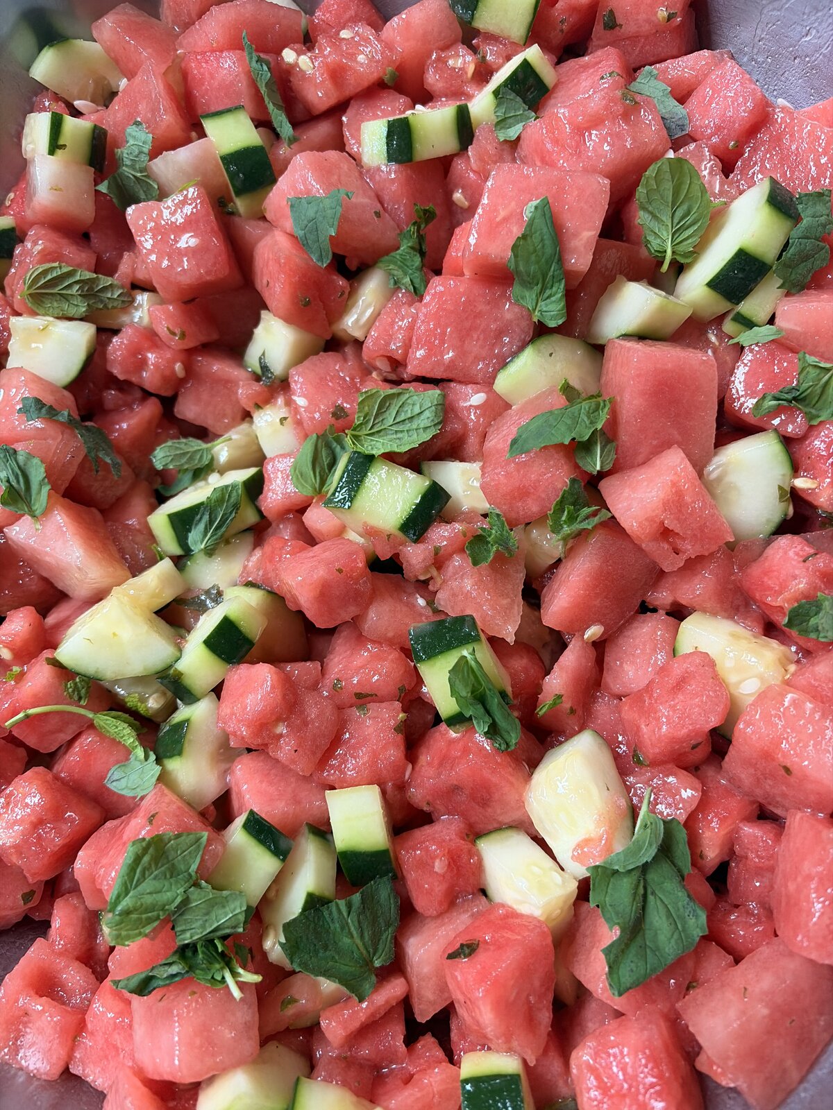 Watermelon, cucumber & feta summer salad